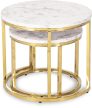 Dohányzóasztal szett márvány hatású felülettel arany kivitelben – OLIS