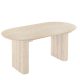 Extendable dining table 90-220 cm in travertine finish - Oval