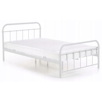 Fém ágy 120x200 cm méretben, fehér színben PABLO
