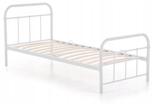 Fém ágy 90x200 cm méretben, fehér színben PABLO
