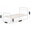 Fém ágy 90x200 cm méretben, fehér színben PABLO