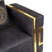 Fotel egyszemélyes kivitelben, fekete/arany színben PALLAZO