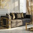 Háromszemélyes kanapé fekete/arany színben PALLAZO 3S