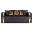 Háromszemélyes kanapé fekete/arany színben PALLAZO 3S