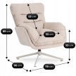 Forgó pihenőfotel lábtartóval krém, PASADENA