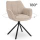 Forgó szék bézs színben, bouclé kárpittal, PEONY