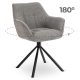 Forgó szék szürke színben, bouclé kárpittal. PEONY