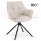 Otočná stolička v béžovej farbe – PEONY 2