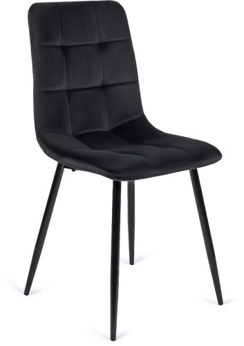 Szék fekete színben, bársony kárpittal PERU