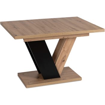   Bővíthető étkezőasztal 120–160 cm Artisan tölgy / fekete színkombinációban – CLARK