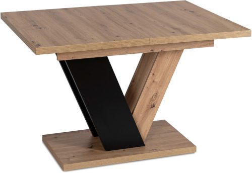 Bővíthető étkezőasztal 120–160 cm Artisan tölgy / fekete színkombinációban – CLARK