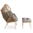Outdoor Lounge Armchair with Footrest Grey PORTLAND