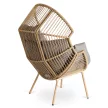 Outdoor Lounge Armchair with Footrest Grey PORTLAND