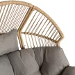 Outdoor Lounge Armchair with Footrest Grey PORTLAND