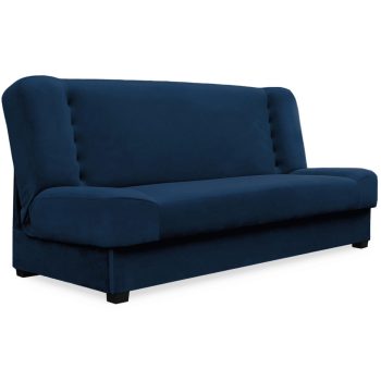 Extendable sofa in dark blue velvet upholstery - Piano