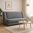 Extendable sofa in grey velvet upholstery - Piano
