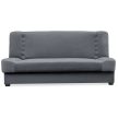 Extendable sofa in grey velvet upholstery - Piano
