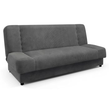 Extendable sofa in dark grey corduroy upholstery - Piano