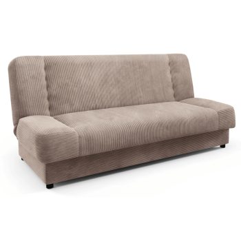 Extendable sofa in beige corduroy upholstery - Piano