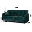 2 db kihúzható kanapé zöld velúr kárpitozással - TIVOLI
