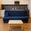Extendable sofa in dark blue velvet upholstery - Sigma