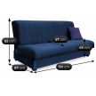 Extendable sofa in dark blue velvet upholstery - Sigma