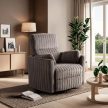 Recliner armchair RAUL grey plush fabric