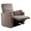 Recliner armchair RAUL grey plush fabric