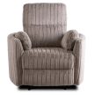 Recliner armchair RAUL grey plush fabric