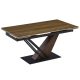 Extendable ceramic dining table 160-220 cm in dark brown/black finish - Rex
