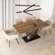 Extendable ceramic dining table 160-220 cm in dark brown/black finish - Rex