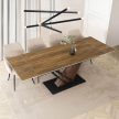 Extendable ceramic dining table 160-220 cm in dark brown/black finish - Rex