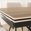 Extendable ceramic dining table 160-220 cm in dark brown/black finish - Rex
