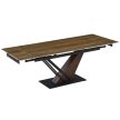 Extendable ceramic dining table 160-220 cm in dark brown/black finish - Rex