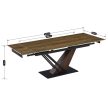 Extendable ceramic dining table 160-220 cm in dark brown/black finish - Rex