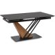 Extendable ceramic dining table 160-220 cm in black marble/walnut finish - Rex