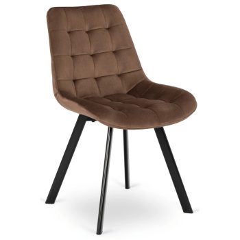 Krzesło RICK Brązowe Welurowe