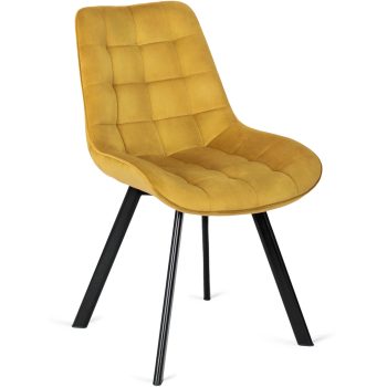 Szék mustársárga színben, bársony kárpittal. RICK