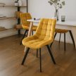 Szék mustársárga színben, bársony kárpittal. RICK