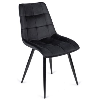 Szék fekete színben, bársony kárpittal. RIO