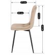 Szék bézs színben, bársony kárpittal ROBIN