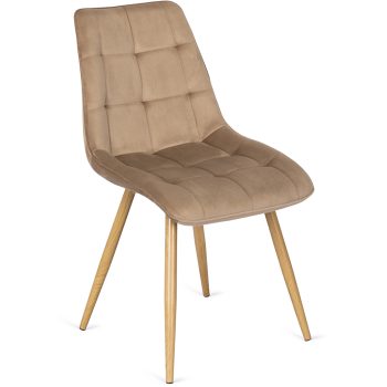 Szék bézs színben, bársony kárpittal RODRI