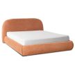 Posteľ 160x200 cm s úložným priestorom v červenohnedej farbe s bouclé čalúnením – ROSSO