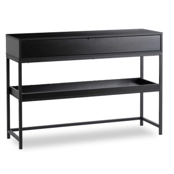 RUBY Hallway Console Table with Shelf Black 100 cm
