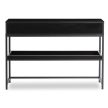 RUBY Hallway Console Table with Shelf Black 100 cm