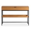 RUBY Hallway Console Table with Shelf Oak/Black 100 cm
