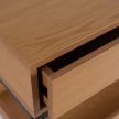 RUBY Hallway Console Table with Shelf Oak/Black 100 cm