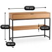 RUBY Hallway Console Table with Shelf Oak/Black 100 cm