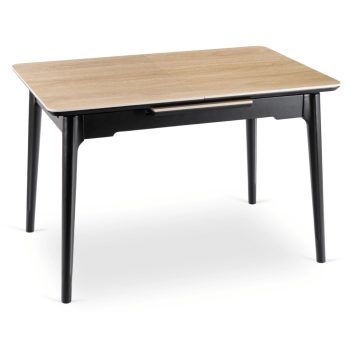   Kihúzható kerámia étkezőasztal 120–160 cm méretben, tölgy/fekete színben SAMER