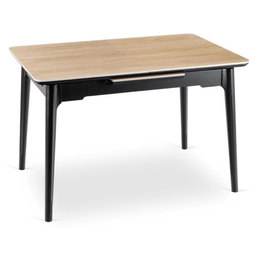 Kihúzható kerámia étkezőasztal 138–178 cm méretben, tölgy/fekete színben SAMER